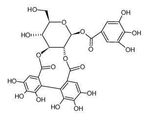 β-1-O-galloyl-2,3-(S)-hexahydroxydiphenoyl-D-glucose Structure
