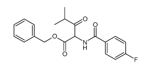 Leucine, N-(4-fluorobenzoyl)-3-oxo-, phenylmethyl ester Structure