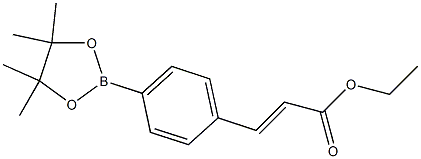 (E)-乙基 3-(4-(4,4,5,5-四甲基-1,3,2-二硼戊环-2-基)苯基)丙烯酰酸酯结构式