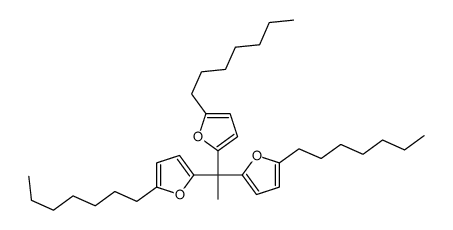 2-[1,1-bis(5-heptylfuran-2-yl)ethyl]-5-heptylfuran Structure