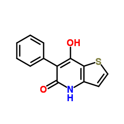 7-Hydroxy-6-phenylthieno[3,2-b]pyridin-5(4H)-one结构式