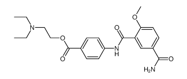 4-(5-Carbamoyl-2-methoxy-benzoylamino)-benzoic acid 2-diethylamino-ethyl ester结构式