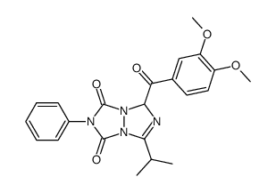 7-(3,4-Dimethoxybenzoyl)-5-isopropyl-2-phenyl-1H,7H-s-triazolo<1,2-a>-s-triazol-1,3(2H)-dion结构式