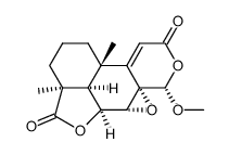 (17S)-6β,17-Dihydroxy-17-methoxy-7α,8α-epoxy-12-des(1-methylpropyl)labda-9(11)-ene-12,19-dioic acid 12,17:19,6-bislactone结构式