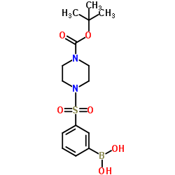 1-​Piperazinecarboxylic acid, 4-​[(3-​boronophenyl)​sulfonyl]​-​, 1-​(1,​1-​dimethylethyl) ester (9CI) Structure