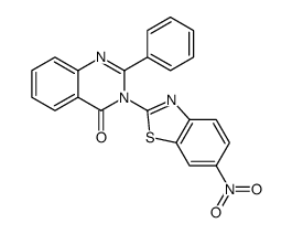 3-(6-nitro-1,3-benzothiazol-2-yl)-2-phenylquinazolin-4-one结构式