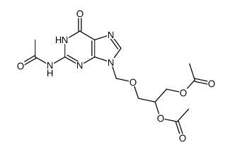 (+/-)-N2-acetyl-9-((2,3-diacetoxy-1-propoxy)methyl)guanine Structure