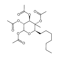 acetic acid (3R,4R,5R,6R)-3,4,5-triacetoxy-6-heptyltetrahydro-5-methyl-2H-pyran-2-yl ester Structure