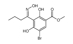 5-bromo-2,4-dihydroxy-3-(1-hydroxyimino-butyl)-benzoic acid methyl ester结构式