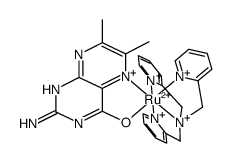 [Ru(II)(6,7-dimethylpterin)(tris(2-pyridylmethyl)amine)](2+)结构式