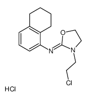 3-(2-chloroethyl)-N-(5,6,7,8-tetrahydronaphthalen-1-yl)-1,3-oxazolidin-2-imine,hydrochloride Structure