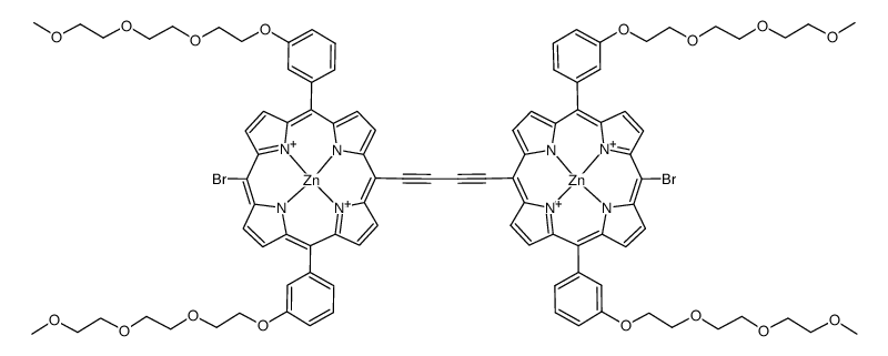 Dibromo zinc bis[3-[2-[2-(2-methoxyethoxy)ethoxy]ethoxy]phenyl]porphyrin-ethinyl dimer结构式