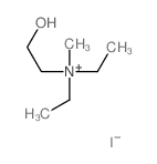 Ethanaminium,N,N-diethyl-2-hydroxy-N-methyl-, iodide (1:1) Structure