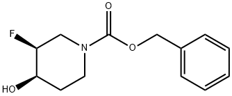 (3S,4R)-3-氟-4-羟基哌啶-1-羧酸苄酯结构式