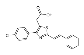 2-[4-(4-chlorophenyl)-2-(2-phenylethenyl)-1,3-thiazol-5-yl]acetic acid结构式