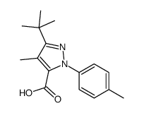 4-Methyl-1-(4-methylphenyl)-3-(2-methyl-2-propanyl)-1H-pyrazole-5 -carboxylic acid Structure