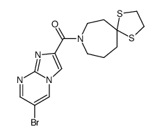 (6-bromoimidazo[1,2-a]pyrimidin-2-yl)-(1,4-dithia-9-azaspiro[4.6]undecan-9-yl)methanone结构式