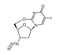 2,5'-anhydro-3'-azido-2',3'-dideoxy-5-iodouridine结构式