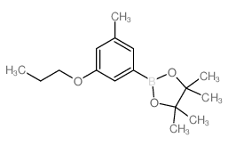 4,4,5,5-四甲基-2-(3-甲基-5-丙氧基苯基)-1,3,2-二氧硼杂环戊烷结构式