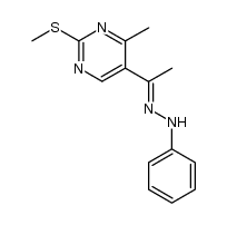 phenylhydrazone de l'acetyl-5 methyl-4 methylthio-2 pyrimidine结构式