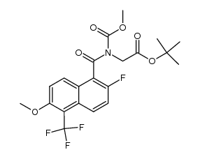 N-[[2-fluoro-6-methoxy-5-(trifluoromethyl)-1-naphthalenyl]carbonyl]-N-(methoxycarbonyl)glycine tert-butyl ester Structure