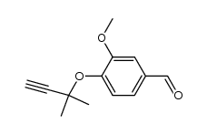 4-(1,1-dimethyl-2-propynyloxy)-3-methoxy benzaldehyde Structure