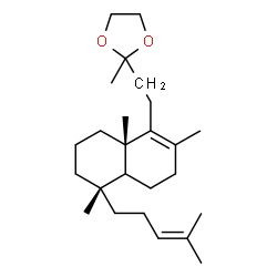 5-[2-(2-Methyl-1,3-dioxolan-2-yl)ethyl]-1α-(4-methyl-3-pentenyl)-1,4aβ,6-trimethyl-1,2,3,4,4a,7,8,8a-octahydronaphthalene结构式