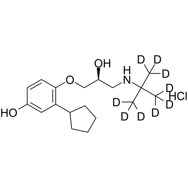 (S)-4-Hydroxy penbutolol-d9 hydrochloride结构式