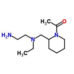 1-(2-{[(2-Aminoethyl)(ethyl)amino]methyl}-1-piperidinyl)ethanone结构式