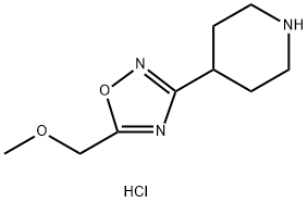 4-(5-Methoxymethyl-[1,2,4]oxadiazol-3-yl)-piperidine hydrochloride结构式