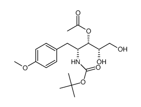 (2R,3S,4S)-2-((tert-butoxycarbonyl)amino)-4,5-dihydroxy-1-(4-methoxyphenyl)pentan-3-yl acetate结构式