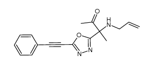 3-(allylamino)-3-[5-(2-phenyl-1-ethynyl)-1,3,4-oxadiazol-2-yl]-2-butanone结构式