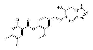 [4-[[[2-(5-aminotetrazol-1-yl)acetyl]hydrazinylidene]methyl]-2-methoxyphenyl] 2-chloro-4,5-difluorobenzoate结构式