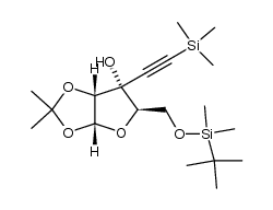5-O-tert-butyldimethylsilyl-1,2-O-isopropylidene-3-C-(2-trimethylsilylethynyl)-α-D-ribofuranose Structure