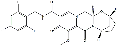 (2R,5S,13AR)-8-甲氧基-7,9-二氧代-N-(2, 4, 6-三氟苄基)-2,3,4,5,7,9,13,13A-八氢-2,5-甲桥吡啶并[1',2':4,5]吡嗪并[2,1-B][1,3] 氧氮杂环庚烷-10-甲酰胺结构式