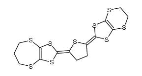 2-(5-(5,6-dihydro-[1,3]dithiolo[4,5-b][1,4]dithiin-2-ylidene)dihydrothiophen-2(3H)-ylidene)-6,7-dihydro-5H-[1,3]dithiolo[4,5-b][1,4]dithiepine结构式