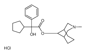 [(5R)-3-methyl-3-azabicyclo[3.3.1]nonan-9-yl] 2-cyclopentyl-2-hydroxy-2-phenylacetate,hydrochloride结构式