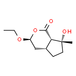 Cyclopenta[c]pyran-1(3H)-one, 3-ethoxyhexahydro-7-hydroxy-7-methyl-, [3S-(3alpha,4aalpha,7alpha,7aalpha)]- (9CI)结构式