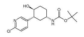 tert-butyl ((1S,3R,4S)-3-(6-chloropyridin-3-yl)-4-hydroxycyclohexyl)carbamate结构式