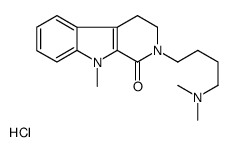 1H-Pyrido(3,4-b)indol-1-one, 2,3,4,9-tetrahydro-2-(4-(dimethylamino)butyl)-9-methyl-, monohydrochloride structure