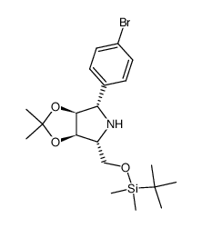 4H-1,3-Dioxolo4,5-cpyrrole, 4-(4-bromophenyl)-6-(1,1-dimethylethyl)dimethylsilyloxymethyltetrahydro-2,2-dimethyl-, (3aS,4S,6R,6aR)-结构式