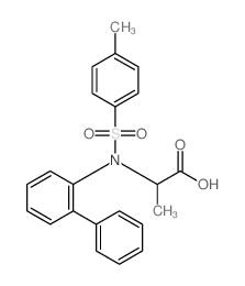 2-[(4-methylphenyl)sulfonyl-(2-phenylphenyl)amino]propanoic acid structure