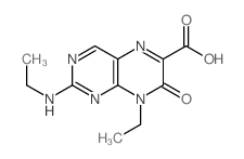 8-ethyl-2-ethylamino-7-oxo-pteridine-6-carboxylic acid Structure