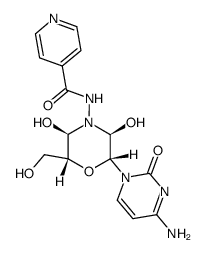 N-[(2R)-2r-(4-amino-2-oxo-2H-pyrimidin-1-yl)-3ξ,5ξ-dihydroxy-6c-hydroxymethyl-morpholin-4-yl]-isonicotinamide Structure