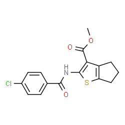 Methyl 2-[(4-chlorobenzoyl)amino]-5,6-dihydro-4H-cyclopenta[b]thiophene-3-carboxylate结构式
