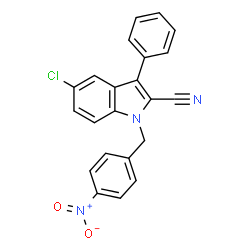 5-Chloro-1-(4-nitrobenzyl)-3-phenyl-1H-indole-2-carbonitrile结构式