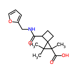 4-[(呋喃-2-基甲基)-胺甲酰基]-1,2,2-三甲基-螺[2.3]己烷-1-羧酸结构式