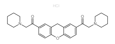 2-(3,4,5,6-tetrahydro-2H-pyridin-1-yl)-1-[7-[2-(3,4,5,6-tetrahydro-2H-pyridin-1-yl)acetyl]-9H-xanthen-2-yl]ethanone dichloride结构式