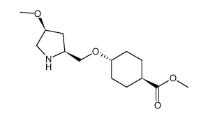 methyl trans-4-[(4S)-methoxy-(2S)-pyrrolidinylmethoxy]cyclohexanecarboxylate结构式