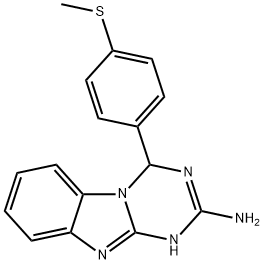 4-[4-(Methylthio)phenyl]-1,4-dihydro-[1,3,5]triazino[1,2-a]benzimidazol-2-amine structure